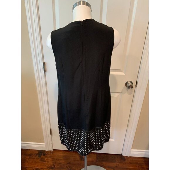 Derek Lam 10 Crosby Black Bead Embellished Ruffle 100% Silk Shift Dress, Size 4 - Picture 7 of 9